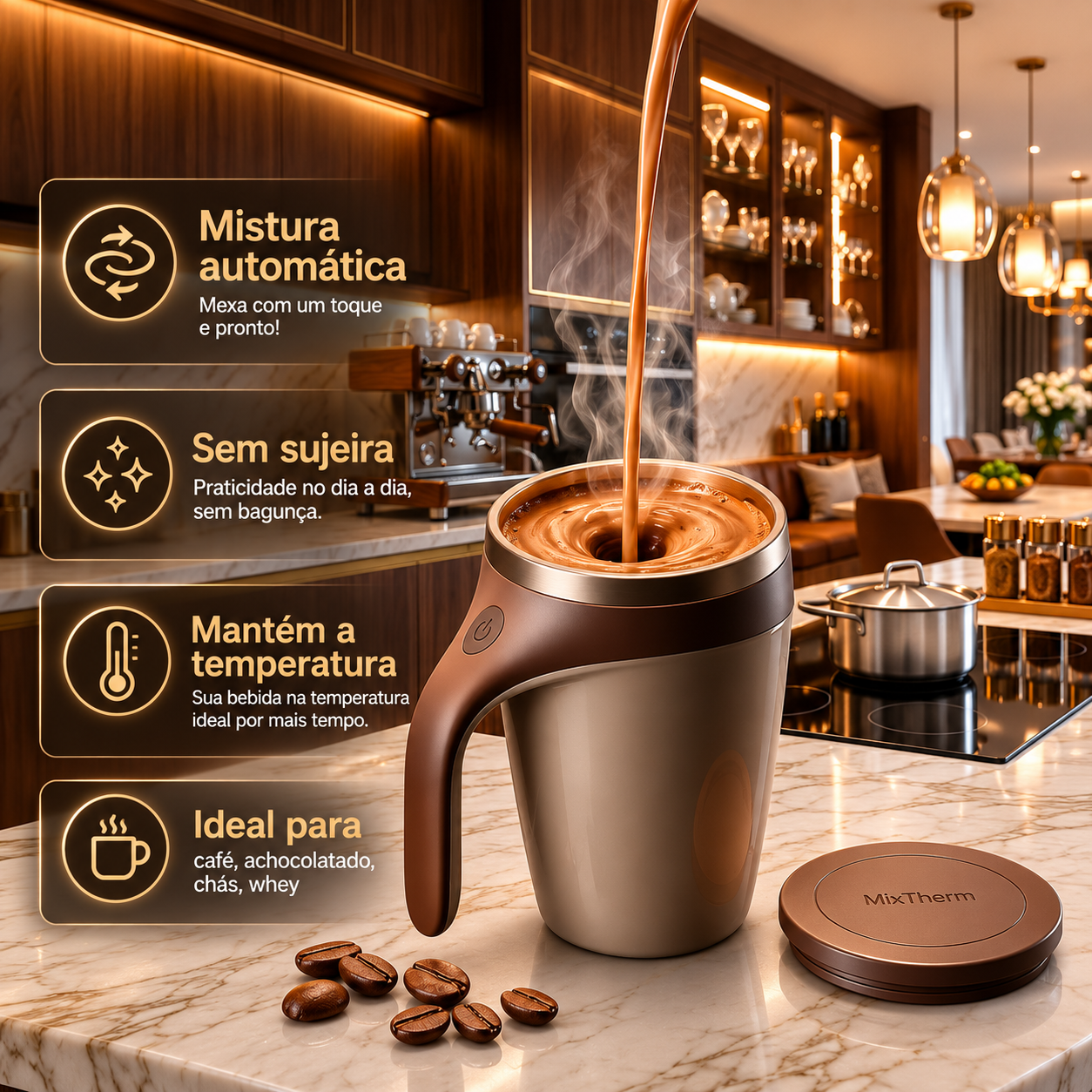 MixTherm® - Caneca Mixer Térmica + 6 Brindes Exclusivos